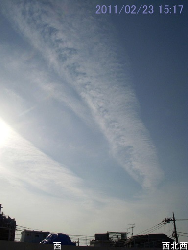 東京メモ 今日の前兆雲、東京の空、電波状況、動物予兆 (第一地震予報